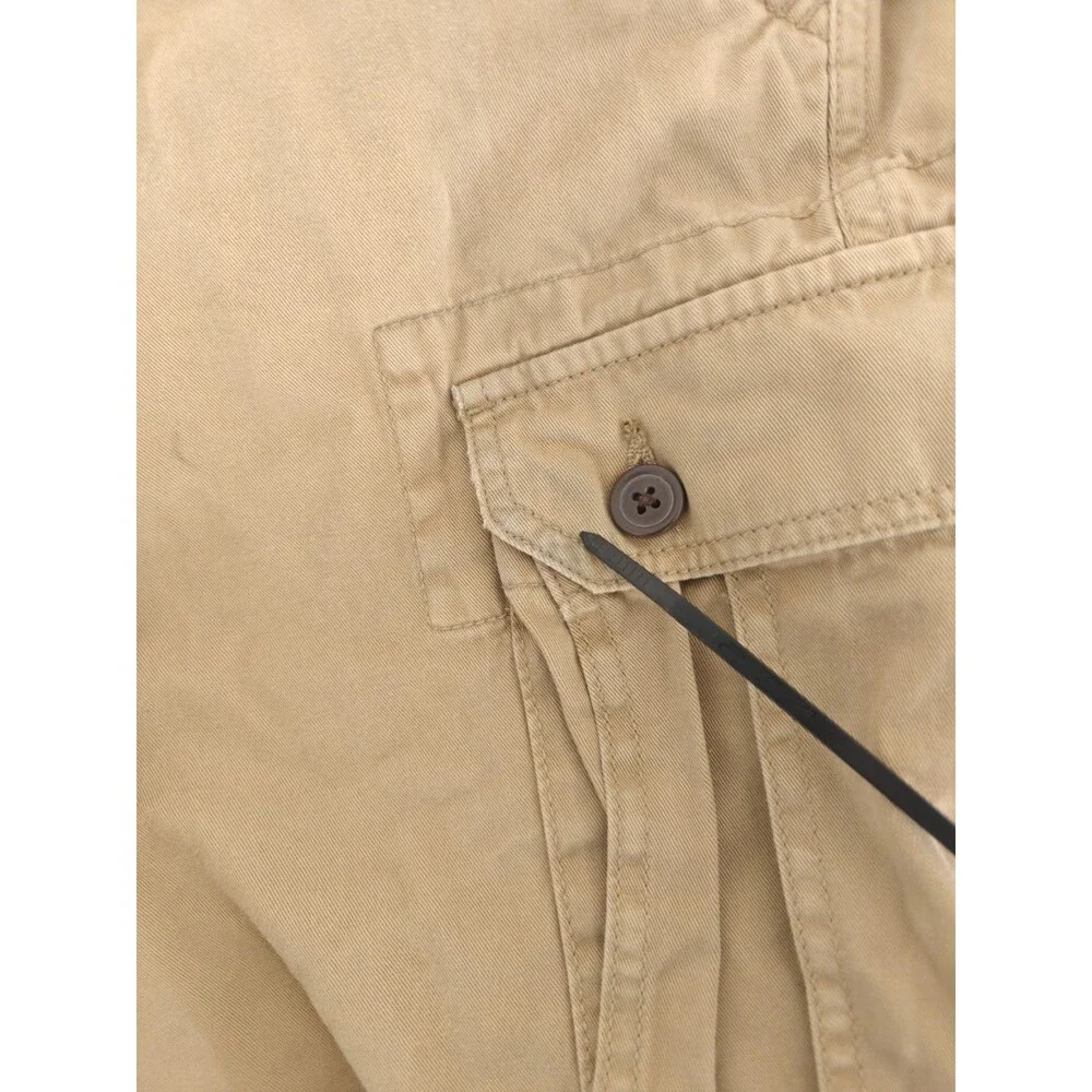 Arizona Men's Cargo Jogger Pants Khaki Tan Elastic Waist 38 Cotton